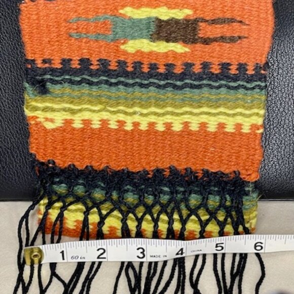 Vintage 70s CASA KAKIKI Hand Woven Native American El Paso Texas Belt Bag Pouch - Picture 2 of 9